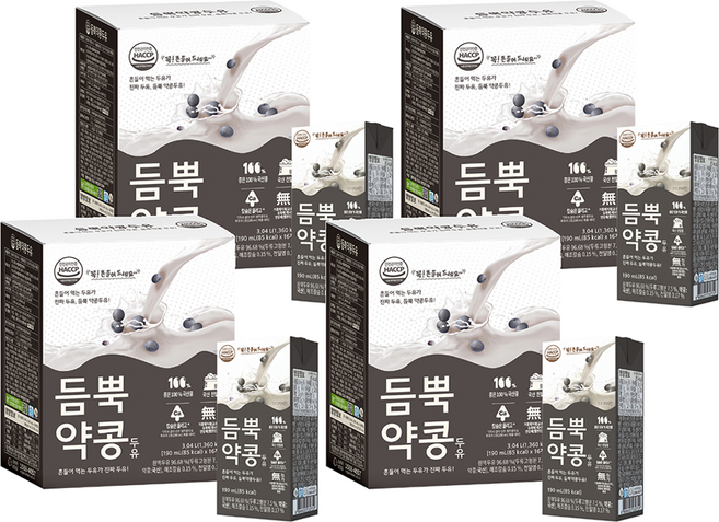 유기농마루 듬뿍약콩 두유, 190ml, 64개