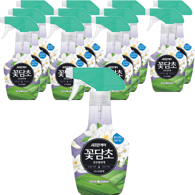 샤프란 꽃담초 섬유탈취제 자스민꽃향 본품, 400ml, 12개