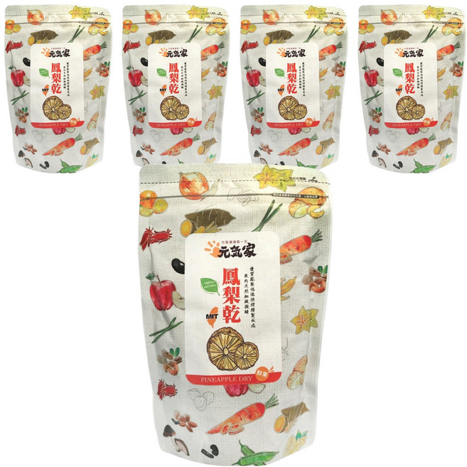元氣家 鳳梨乾, 200g, 5包