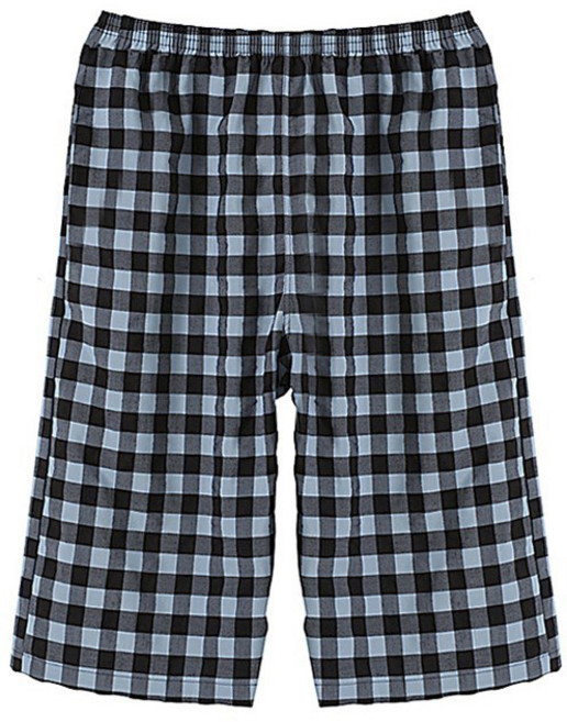 캐리루시 데일리룩 큰체크 선염8부바지