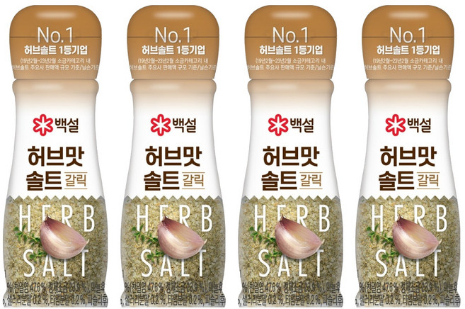 백설 허브맛 솔트 마늘맛, 50g, 4개