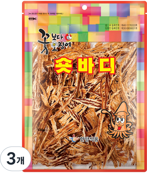 한양식품 주식회사 꽃보다오징어 숏바디, 130g, 3개