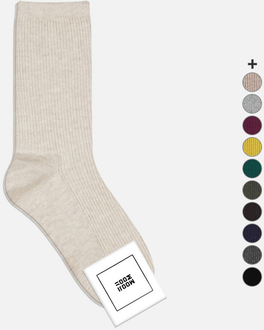 무지무지 여성용 데일리 갑종 골지 중목 양말