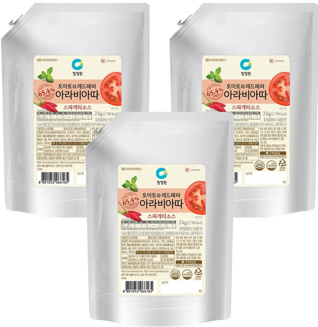 청정원 아라비아따 스파게티소스, 2kg, 3개