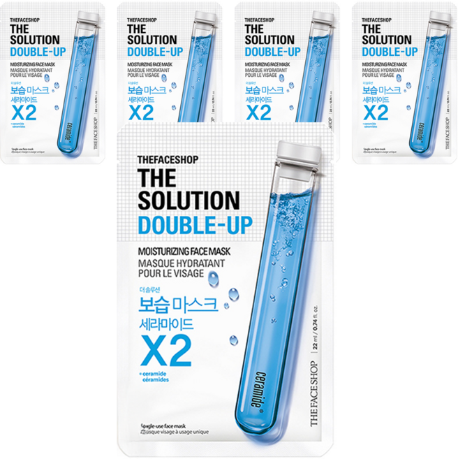 더페이스샵 더솔루션 더블업 보습 마스크시트, 1개입, 5개