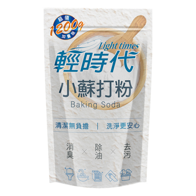 輕時代 小蘇打粉 清潔去污 消除異味, 1.2kg, 1包