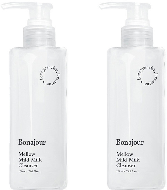 보나쥬르 멜로우 마일드 클렌징밀크, 200ml, 2개