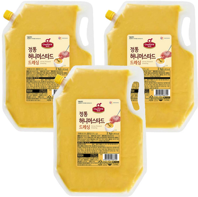 쉐프원 정통 허니머스타드 드레싱, 3개, 2kg