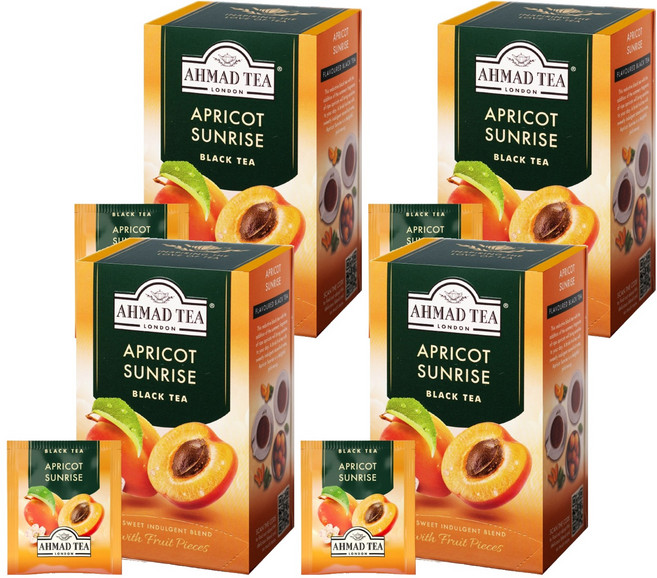 아마드티 애프리콧 선라이즈 홍차, 20개입, 4개, 2g