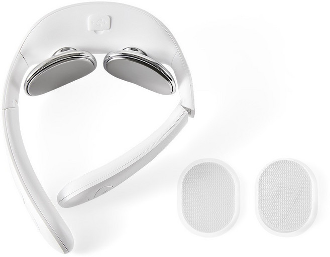 오아 넥큐어 초경량 온열 무선 휴대용 마사지기 OMS-039WH + 겔패드 2P, 화이트