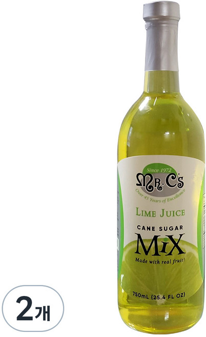 미스터 씨 라임주스 믹스, 750ml, 2개