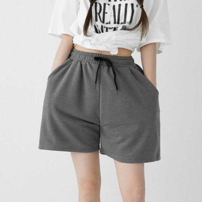 코튼클로젯 여성용 데일리 스판 트레이닝 3부 밴딩 반바지