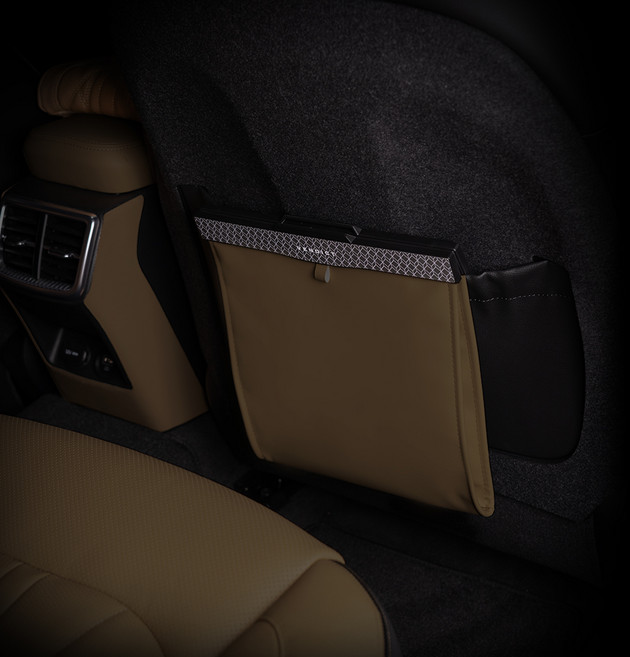 벤딕트 2세대 차량용 LED 쓰레기통 + 봉투 세트 뒷좌석용, 토피브라운, 1세트