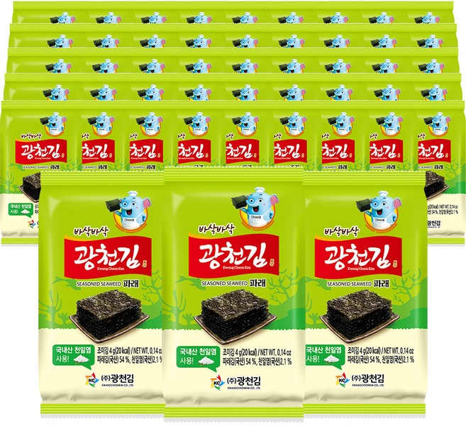 광천김 바삭바삭 파래김, 4g, 48개