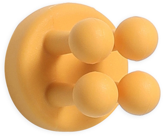 뉴앤룩 무타공 실리콘 칫솔 홀더, 옐로우, 1개