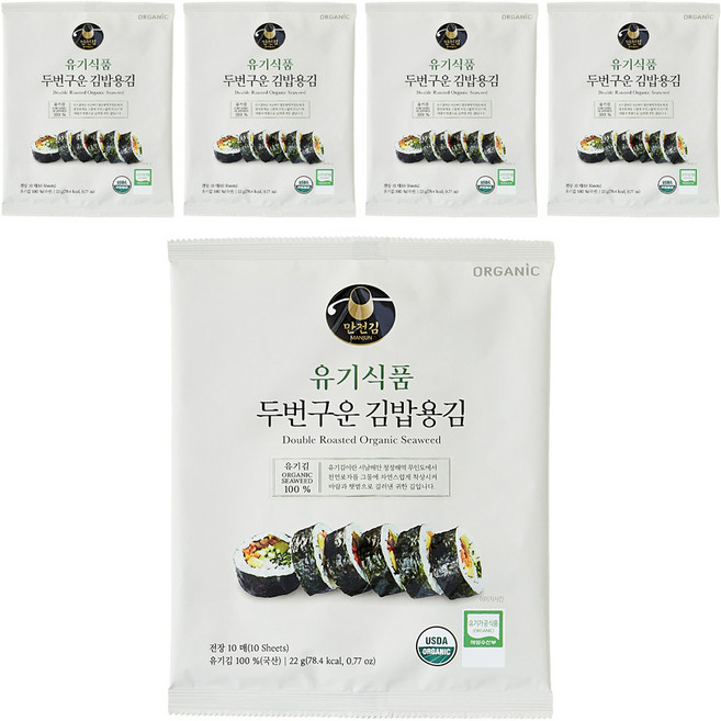 만전김 유기식품 구운 김밥김 10매, 22g, 5개