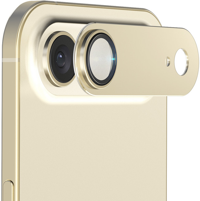 Mobilnjoy 一體式金屬邊框相機鏡頭保護貼 金色, 1個