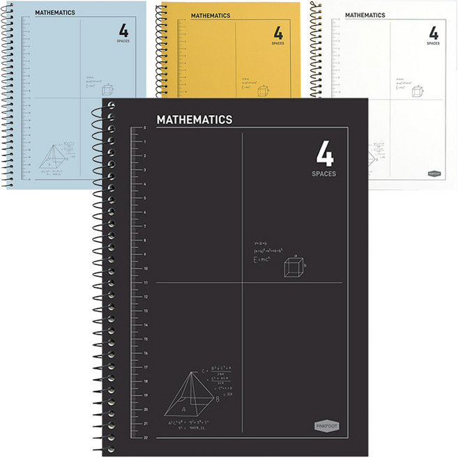 핑크풋 3000 4분할 수학 연습장, 랜덤발송, 4개
