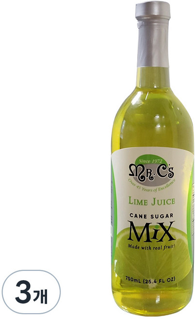 미스터 씨 라임주스 믹스, 750ml, 3개