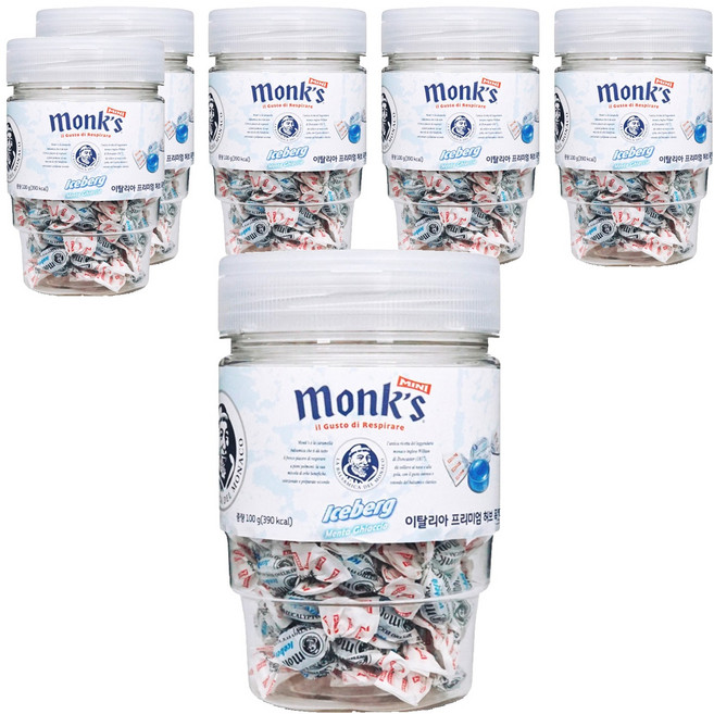 Monks 아이스버그 캔디, 100g, 6개