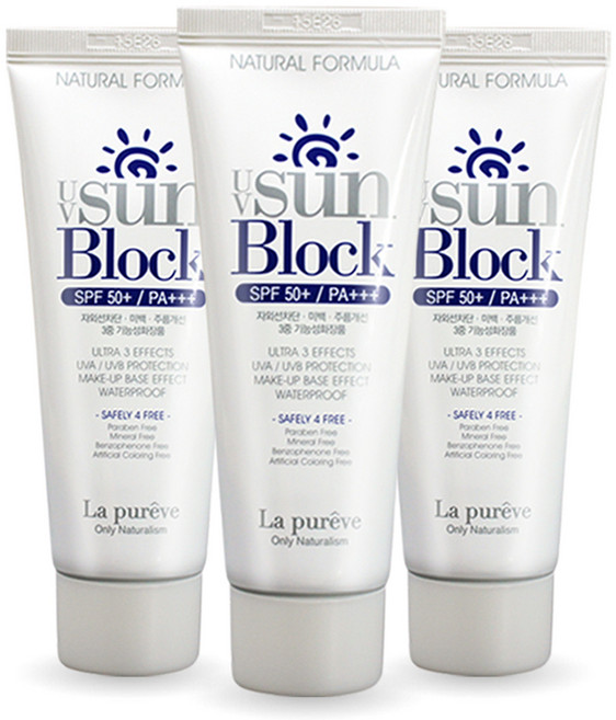 라퓨레브 유브이 선크림 SPF 50+ PA+++, 50ml, 3개
