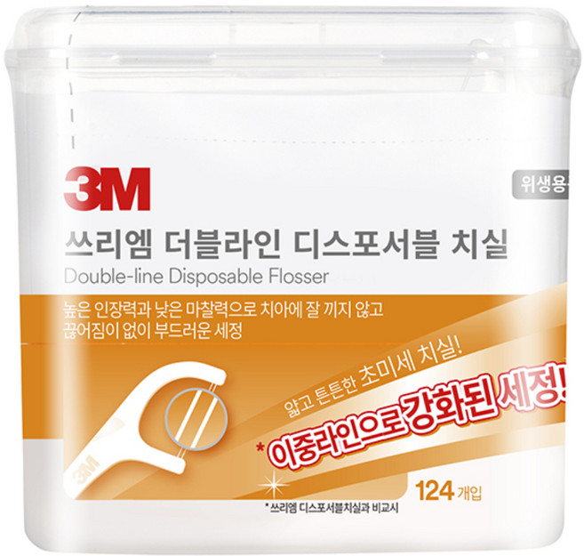 쓰리엠 디스포서블 치실 벌크 더블라인, 124개입, 1개