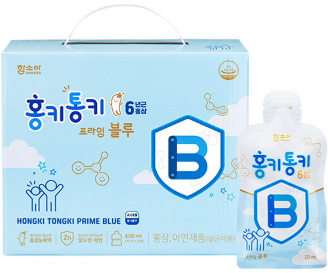 함소아 홍키통키 프라임 블루 유아홍삼, 20ml, 30개