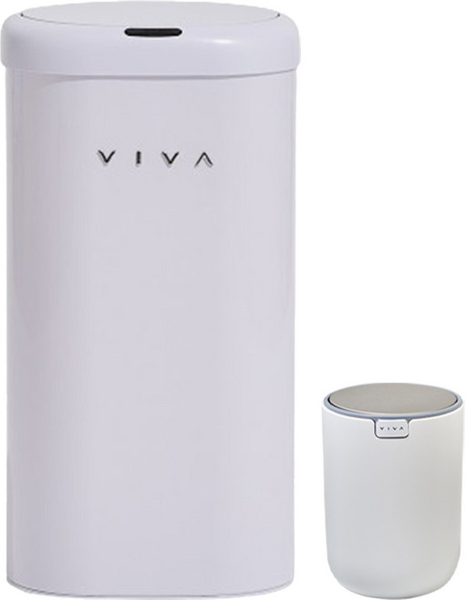 VISVIVA VIVA 感應式垃圾桶 The Edge 27L + Swing 垃圾桶套組, 紫色 + 白色