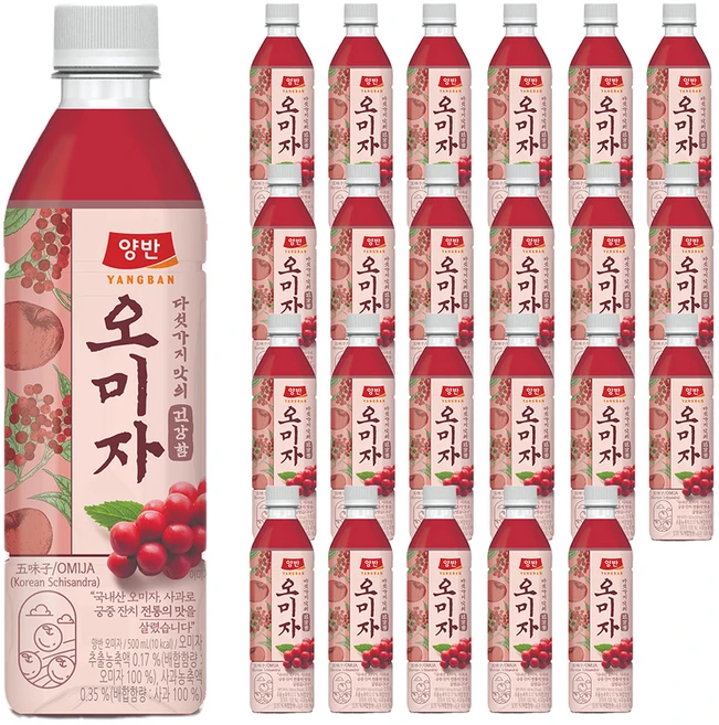 양반 오미자 음료, 500ml, 24개 - 쿠팡
