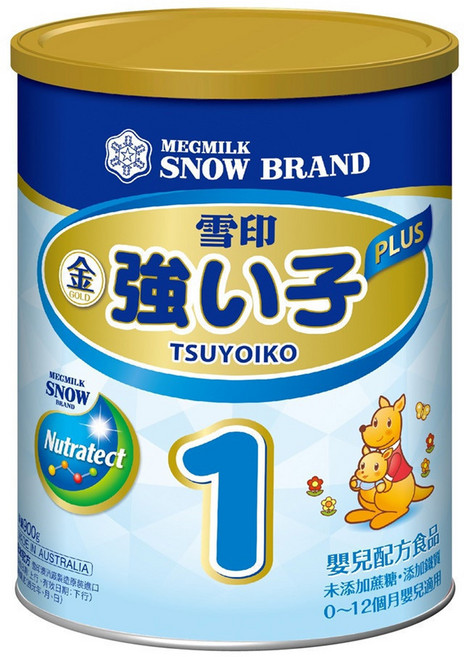 SNOW 雪印 金強子1號 PLUS嬰兒配方食品 奶粉 0~12月, 900g, 1罐