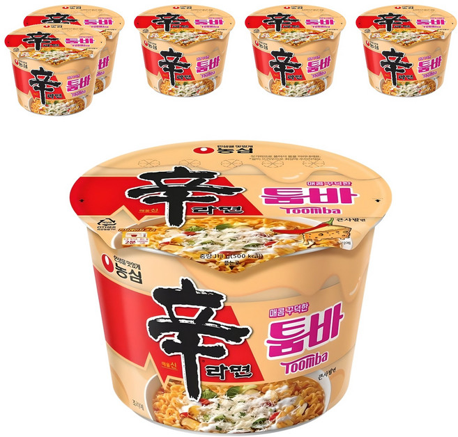 신라면 툼바 큰사발면 113g, 6개