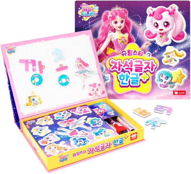 아리아띠 슈팅스타 캐치티니핑 자석글자 학습보드 한글 플러스, 혼합색상, 1개