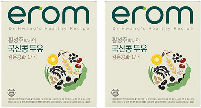 이롬 황성주 박사의 국산콩 두유 검은콩과 17곡, 190ml, 48개