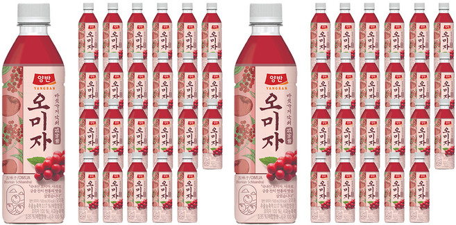 양반 오미자 음료, 500ml, 48개