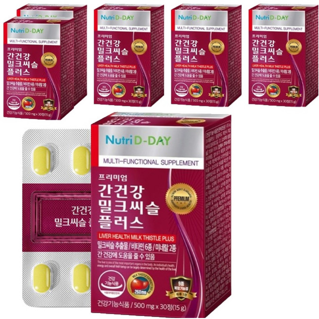 뉴트리디데이 간건강 밀크씨슬 플러스, 30정, 6개