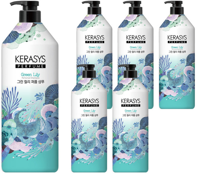 케라시스 퍼퓸 샴푸 그린 릴리, 6개, 1L