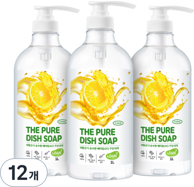 생활공식 순수한 베이킹소다 주방세제, 1000ml, 12개