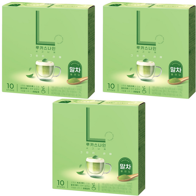 LOOKAS9 經典綠茶拿鐵, 18.9g, 10入, 3個