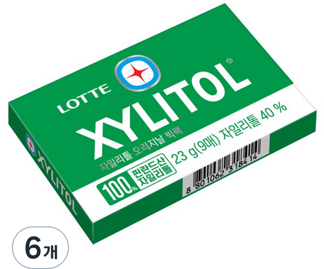 자일리톨 오리지날 판 츄잉껌 9p, 23g, 6개