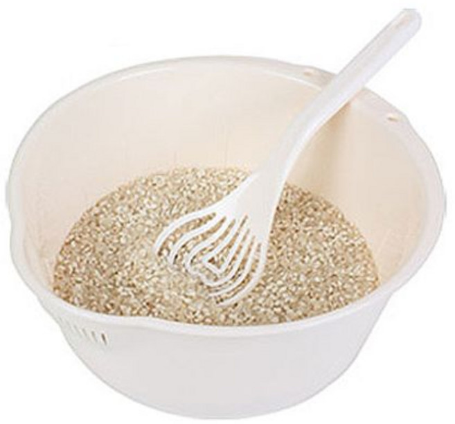 글라스터 쌀손 물빠짐바구니 세트, 아이보리, 1세트