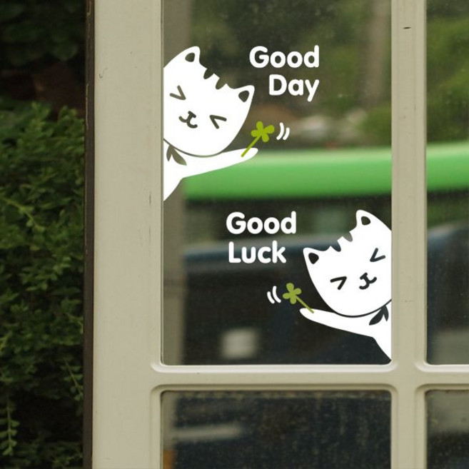 프롬프렌즈 굿데이굿럭 월데코 스티커, 화이트