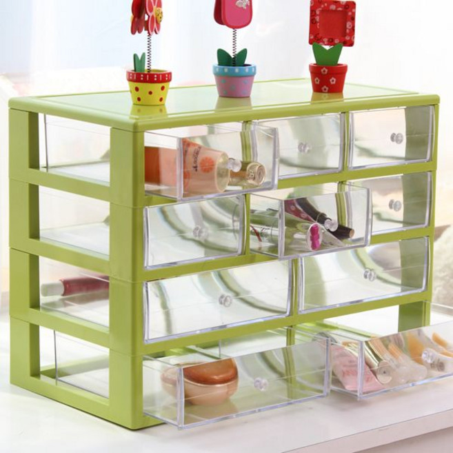 하라코리아 MB-4DG-10 4단 10칸서랍, 그린, 1개