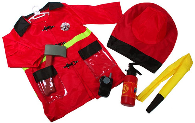소방관 역할놀이의상, 빨강, 1세트
