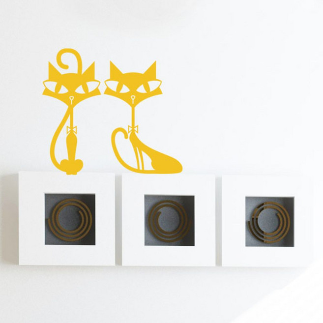 웹데코 그래픽스티커 캣츠 -A type, 옐로우