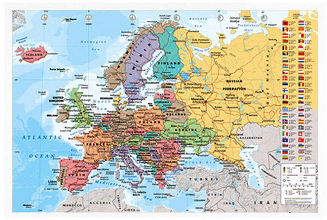 올댓포스터 유럽지도 영문버젼 포스터 GN0751