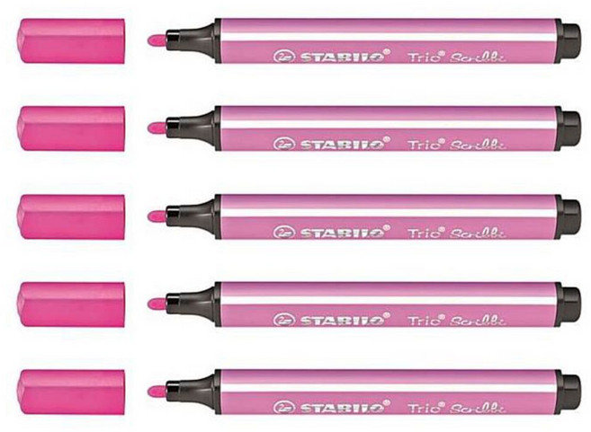 스타빌로 트리오 스크리비 유아용 사인펜, 핑크, 5개