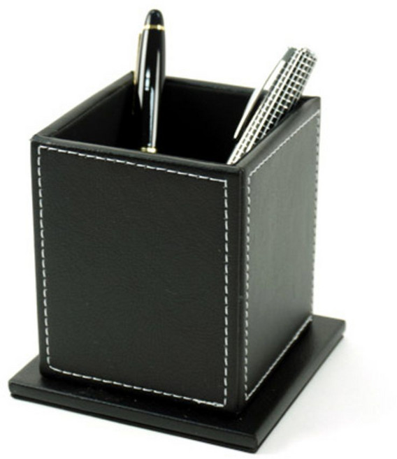 모던스타일 이동형 핸들 데스크 가죽정리함, 블랙, 1개