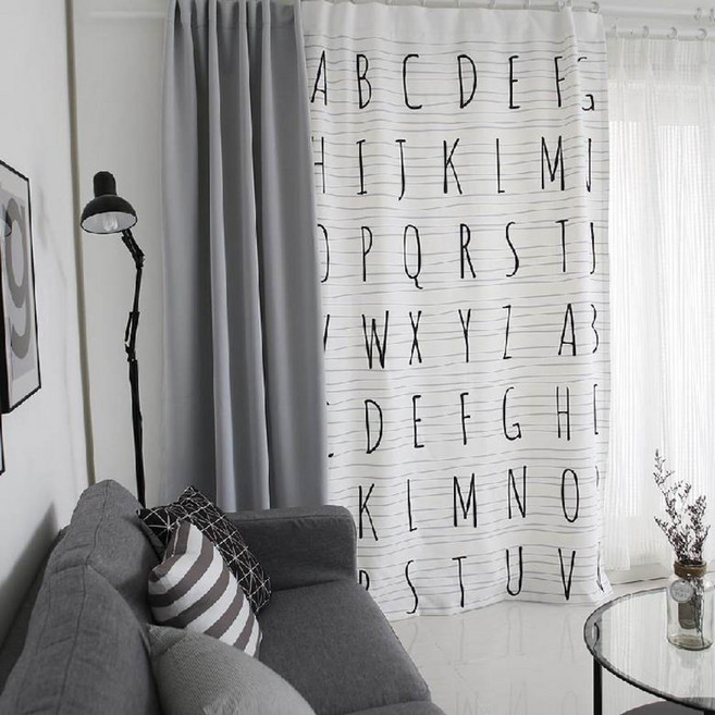 베베데코 암막커튼 알파벳