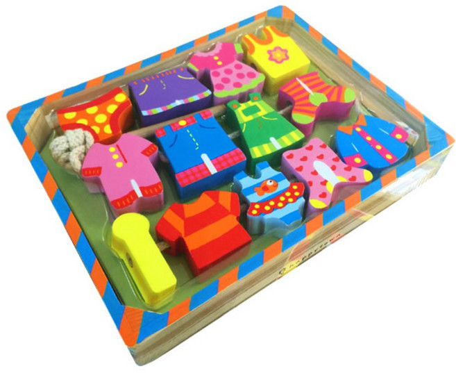 해피타운 원목 실꿰기 C타입 옷, 1개