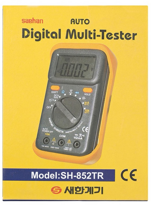 새한 디지털테스터기 SH-852TR, 옐로우, 1개